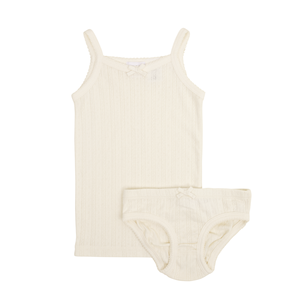 Organic Cotton Pointelle Underwear Set - Natural