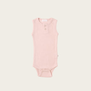 Organic Essential Singlet Bodysuit - Rosebloom