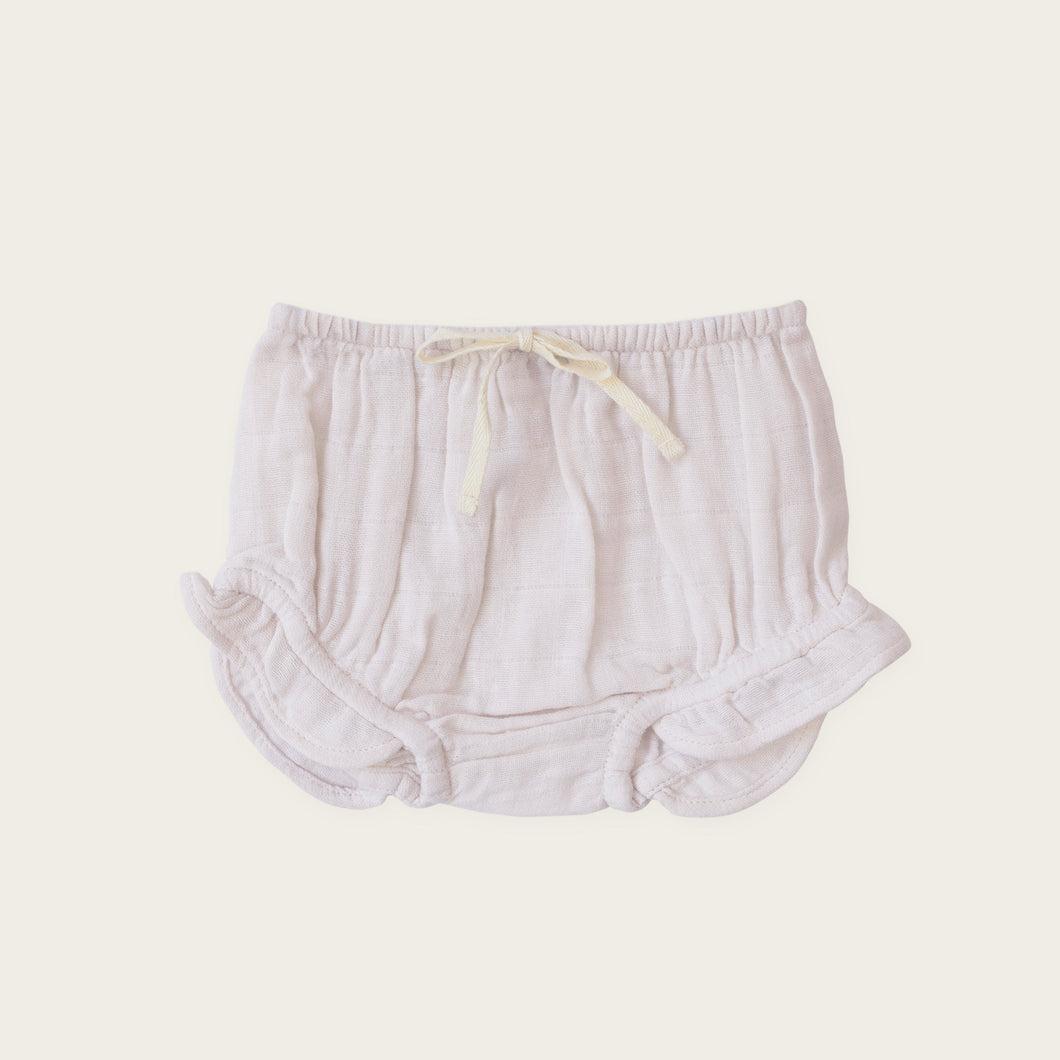 Organic Cotton Muslin Frill Bloomer - Lilac