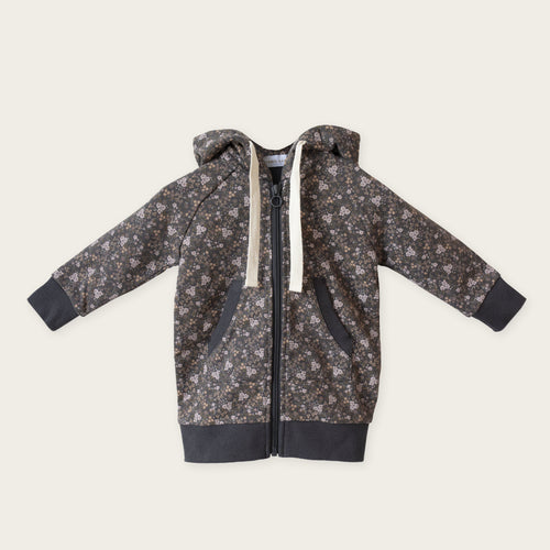 Poppy Hooded Zip Up Sweat Top - Peony Floral