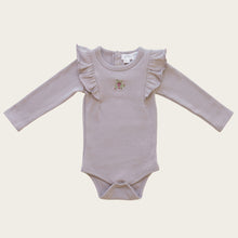 將圖片載入圖庫檢視器 Organic Cotton Frill Rib Bodysuit - Dove