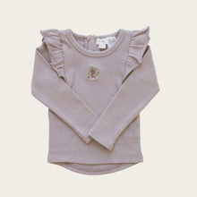 Load image into Gallery viewer, Organic Cotton Long Sleeve Frill Rib Top - Dove
