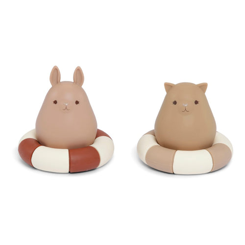 2-PACK SILICONE BATH TOYS SWIM RING - BARK/ALMOND