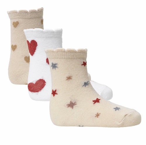 3 PACK JACQUARD SOCKS - HEART/AISURU/STAR