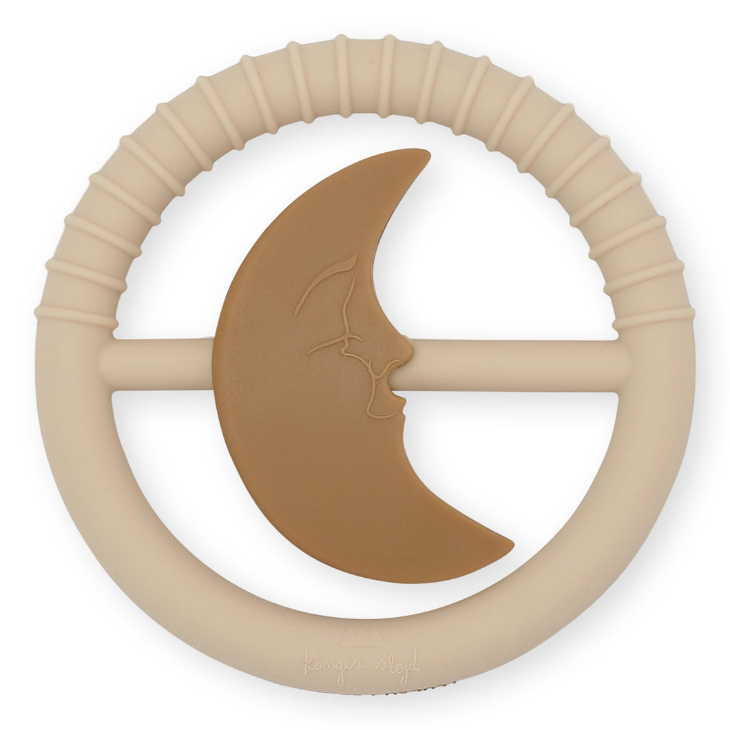 SILICONE TOYS MOON RATTLES - ROSE