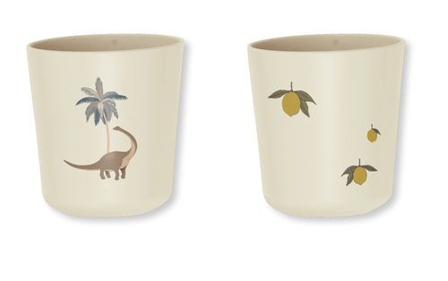 2 PACK CUP - LEMON/DINO