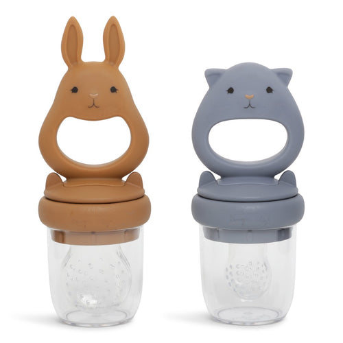 SILICONE FRUIT FEEDING PACIFIER BUNNY - QUICKSILVER/CARAMEL