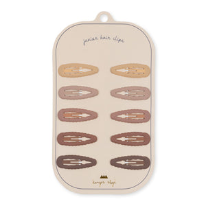 10 pack junior hair clips scallop - rosie shade