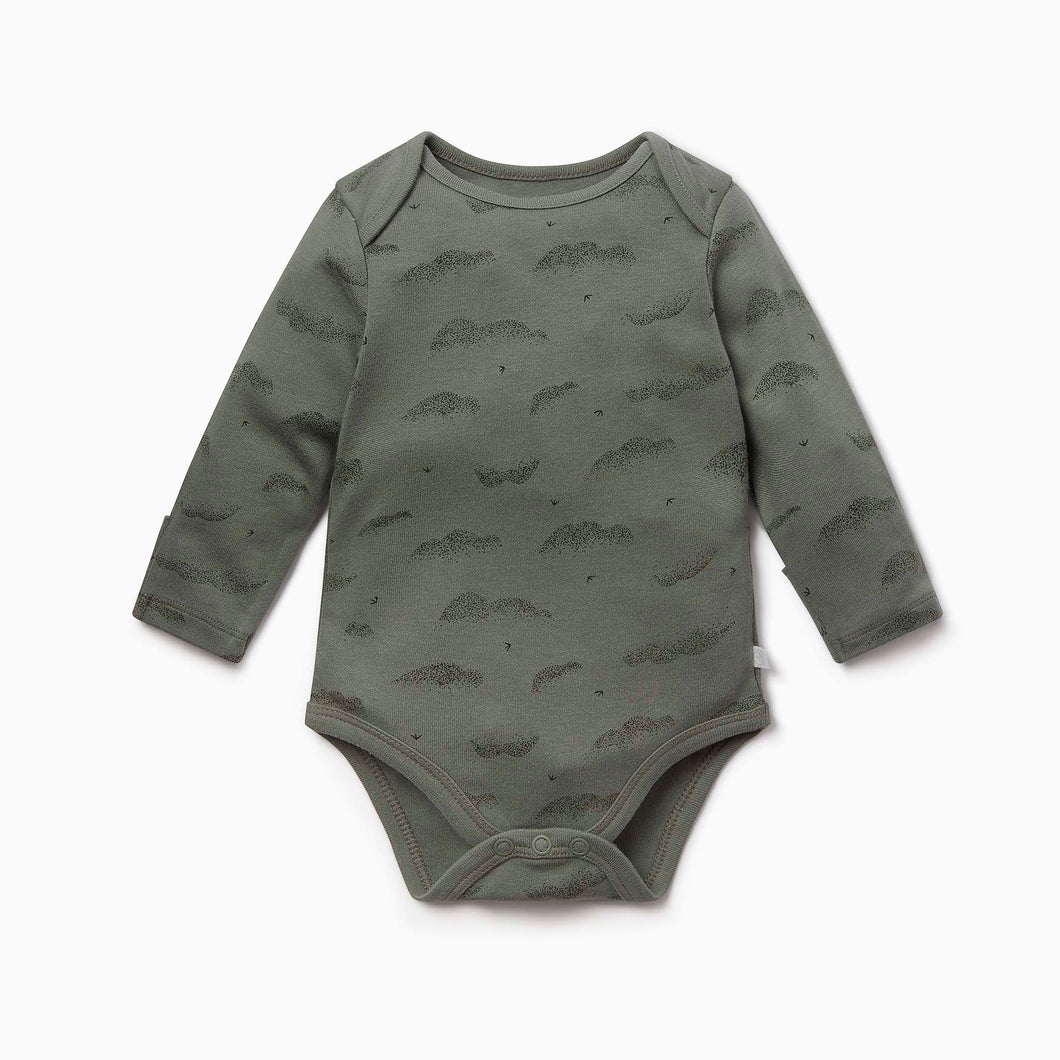 Khaki Cloud Long Sleeve Bodysuit