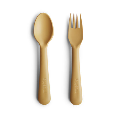 Dinnerware Fork and Spoon Set (Mustard)