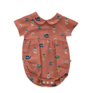 Short Sleeve Rompe - Punch Pink