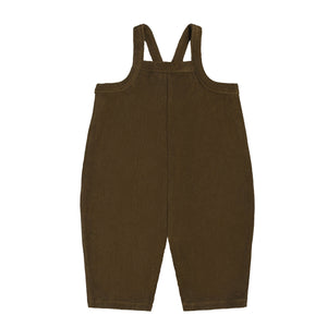 Olive Terry Cropped Dungarees