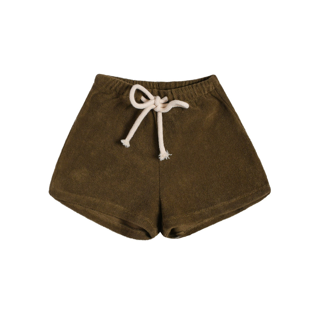 Olive Terry Rope Shorts