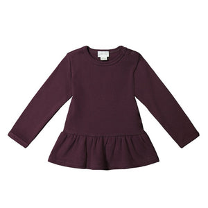 Organic Cotton Fine Rib Elsa Top - Sugar Plum