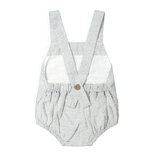 Load image into Gallery viewer, Organic Cotton Gingham Samy Romper - Sky