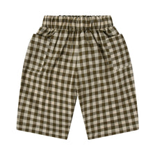 Load image into Gallery viewer, Olive Gingham Fisherman Pants with pockets