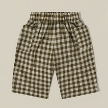 Load image into Gallery viewer, Olive Gingham Fisherman Pants with pockets