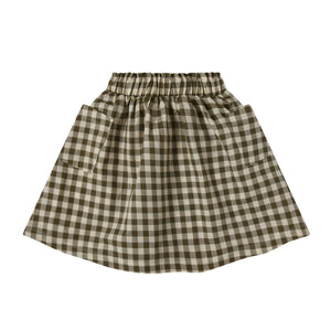 Olive Gingham Tutti Skirt