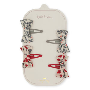 4 PACK HAIR CLIPS BOW - ESPALIER PETIT/POPPY LILLE