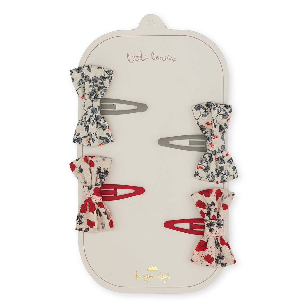 4 PACK HAIR CLIPS BOW - ESPALIER PETIT/POPPY LILLE