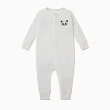 Load image into Gallery viewer, Panda Zip-Up Sleepsuit - White