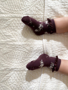 Frill Ankle Sock - Petite Fleur Blackberry
