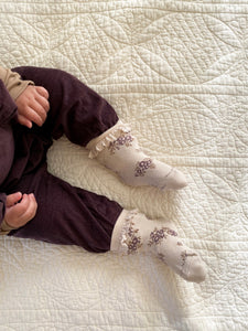 Frill Ankle Sock - Daisy Garden Taupe
