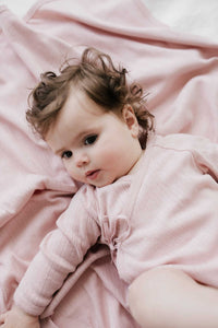 Organic Cotton Pointelle Wrap Bodysuit - Cupcake