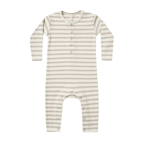 RIBBED BABY JUMPSUIT | ASH STRIPE