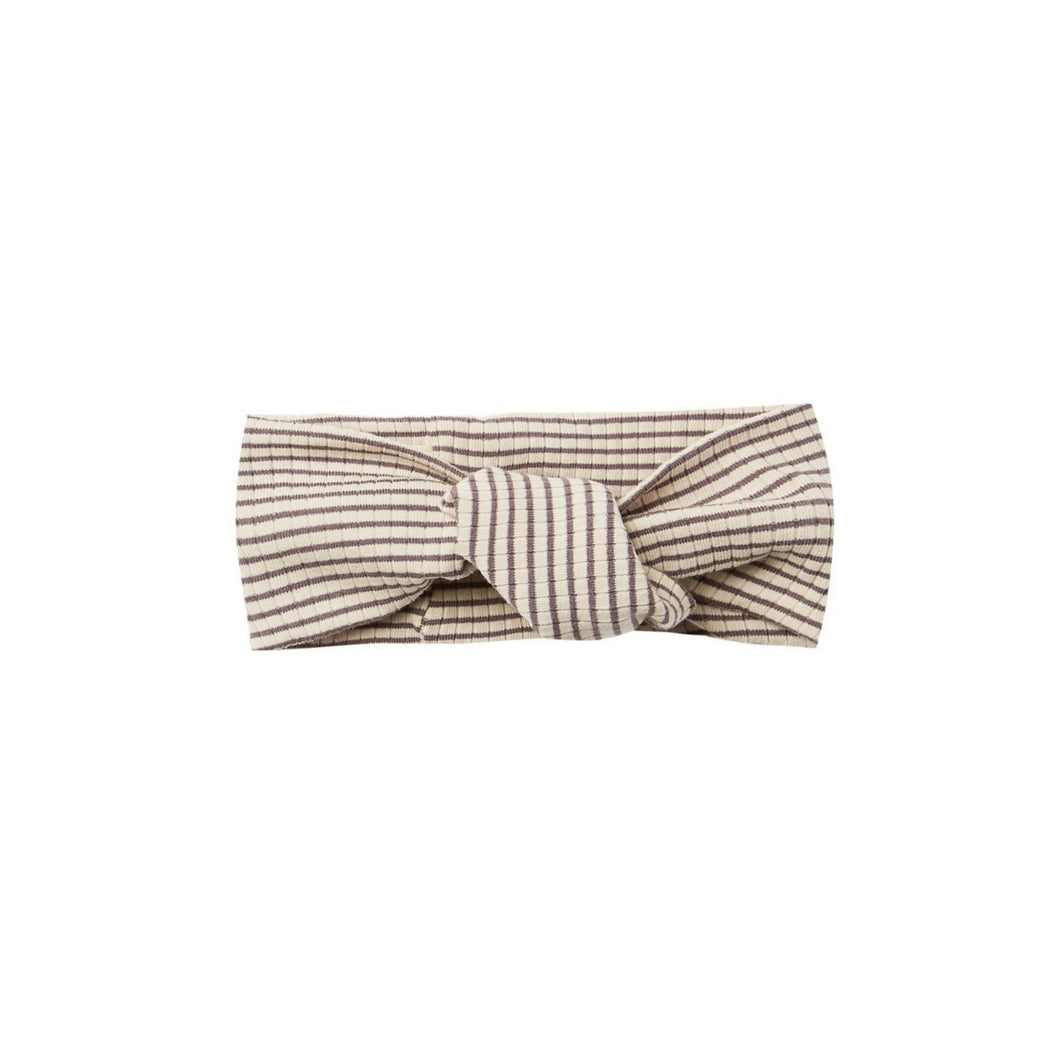 Knotted Headband | Charcoal Stripe