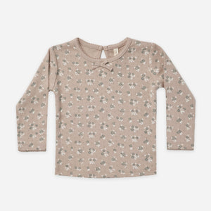 POINTELLE LONG SLEEVE TEE | TRUFFLE FLORAL