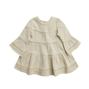 BELLE DRESS | BASIL STRIPE