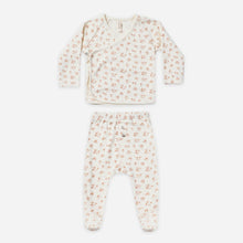 Load image into Gallery viewer, WRAP TOP + FOOTED PANT SET | BLUSH FLORAL