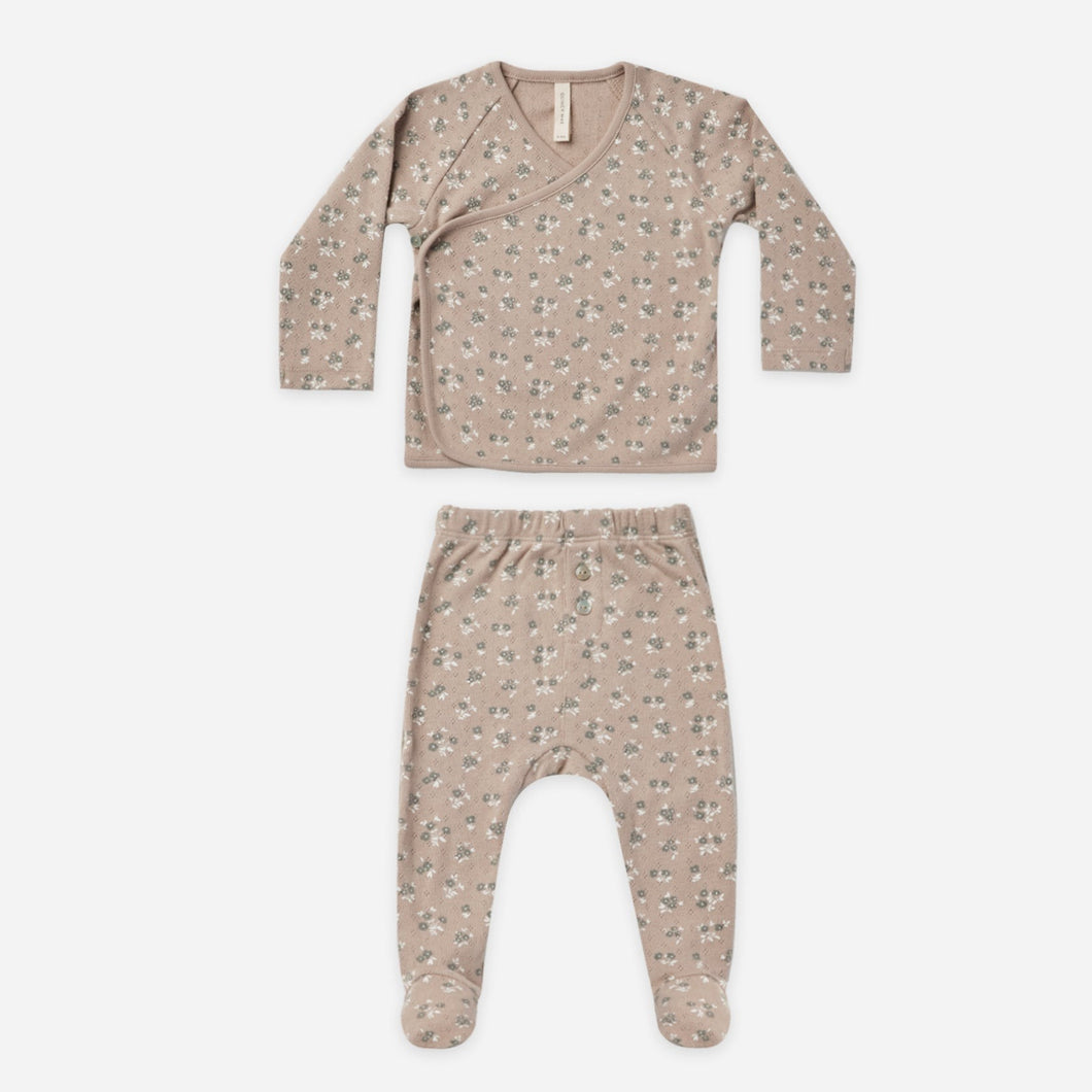 WRAP TOP + FOOTED PANT SET | TRUFFLE FLORAL
