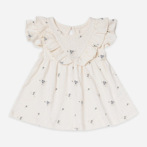 sleeveless ruffle v dress | ditsy ocean