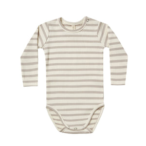 RIBBED LONGSLEEVE BODYSUIT | ASH STRIPE