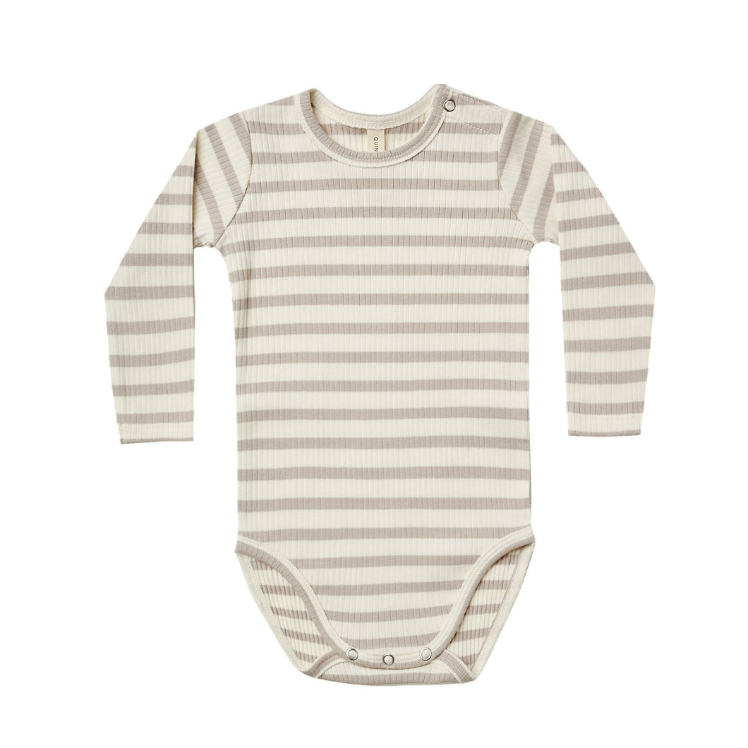 RIBBED LONGSLEEVE BODYSUIT | ASH STRIPE