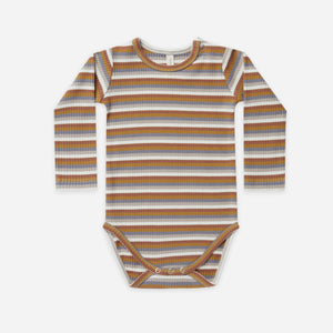 RIBBED LONGSLEEVE BODYSUIT | MULTI-STRIPE