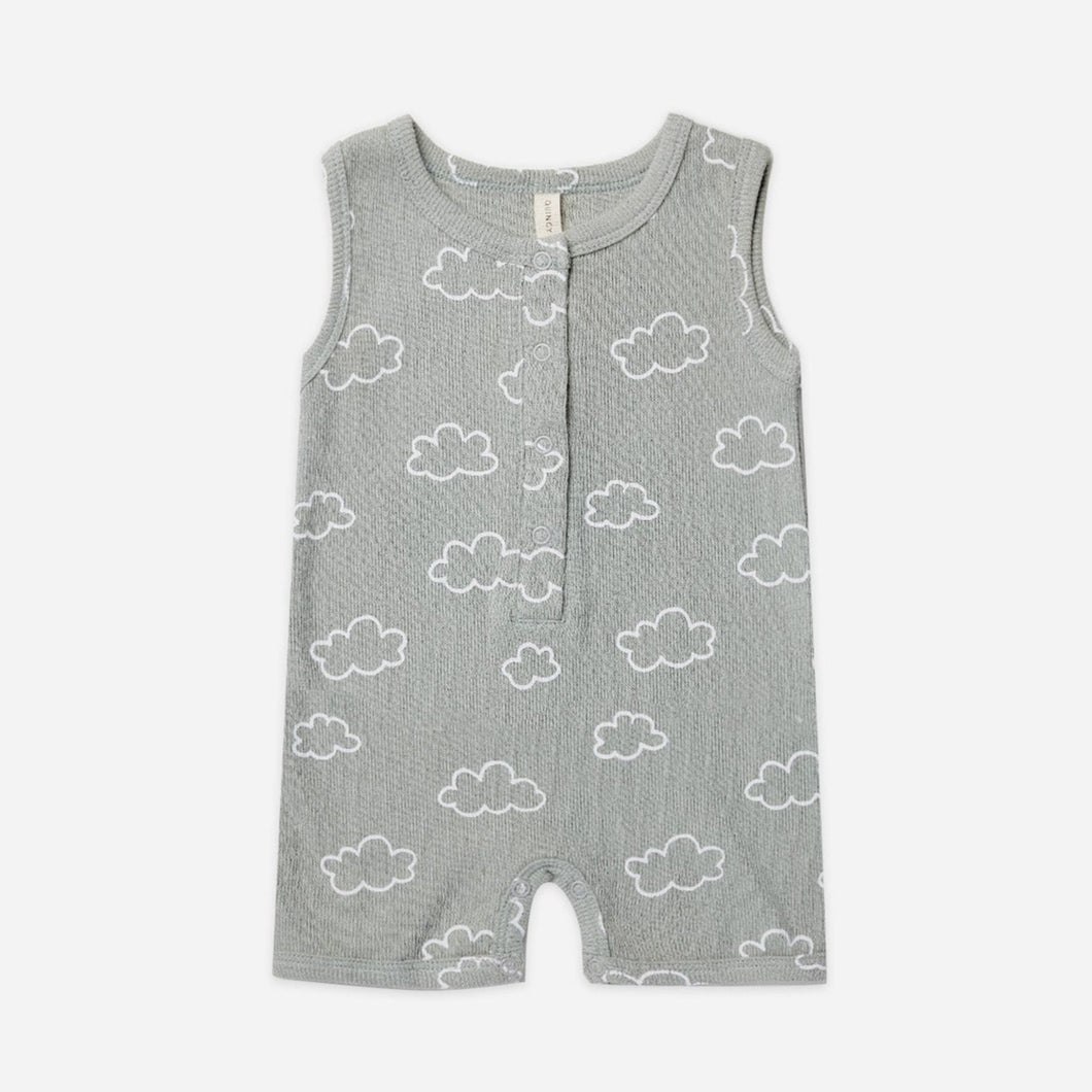 ribbed henley romper | clouds
