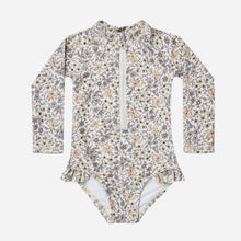 Load image into Gallery viewer, rash guard one-piece || blue floral
