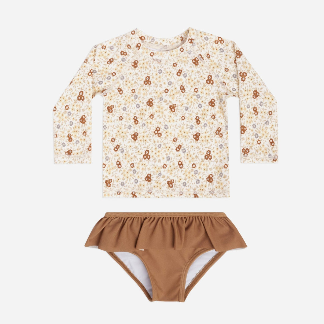 rashguard girls set || flower field