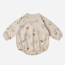 Load image into Gallery viewer, crew neck romper || fox forest