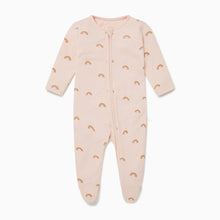 Load image into Gallery viewer, Rainbow Blush Zip-Up Sleepsuit