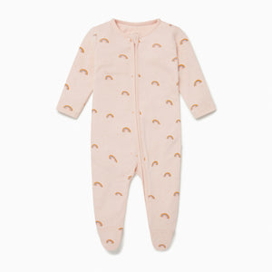 Rainbow Blush Zip-Up Sleepsuit