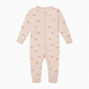 Rainbow Blush Zip-Up Sleepsuit