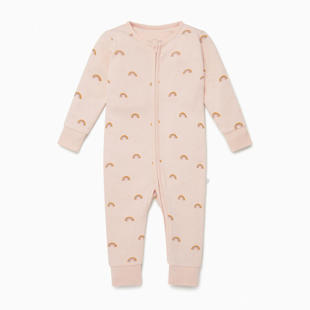 Rainbow Blush Zip-Up Sleepsuit