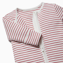 Load image into Gallery viewer, Ruby Stripe Clever Zip Sleepsuit