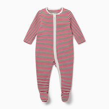 將圖片載入圖庫檢視器 Ruby Stripe Ribbed Zip-Up Sleepsuit