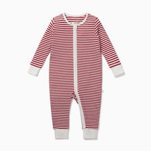 將圖片載入圖庫檢視器 Ruby Stripe Ribbed Zip-Up Sleepsuit