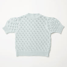 將圖片載入圖庫檢視器 Scrabble Short Sleeve Jumper - Powder Blue Organic Cotton Knit
